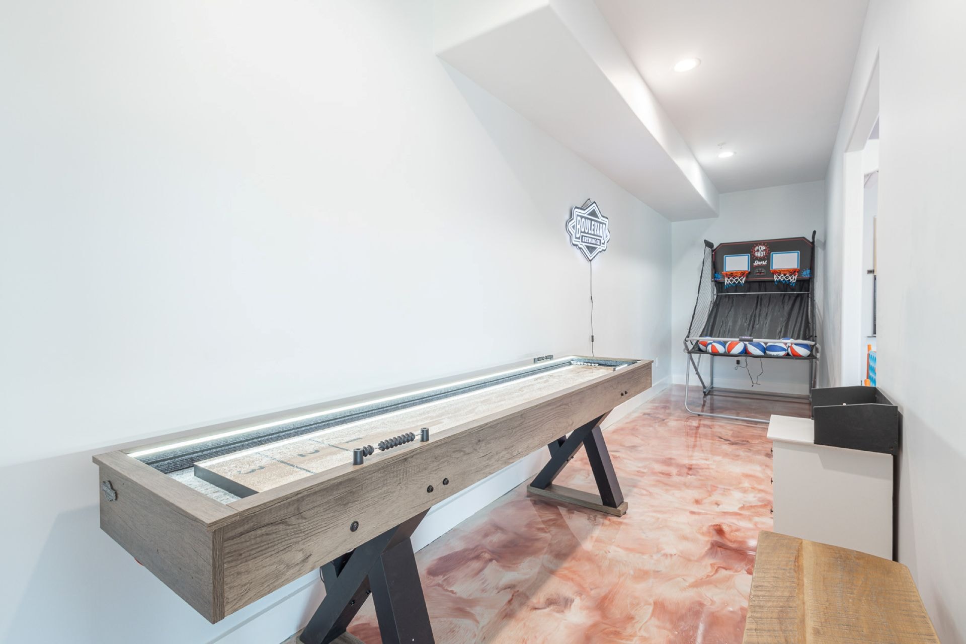 Shuffleboard in the game room